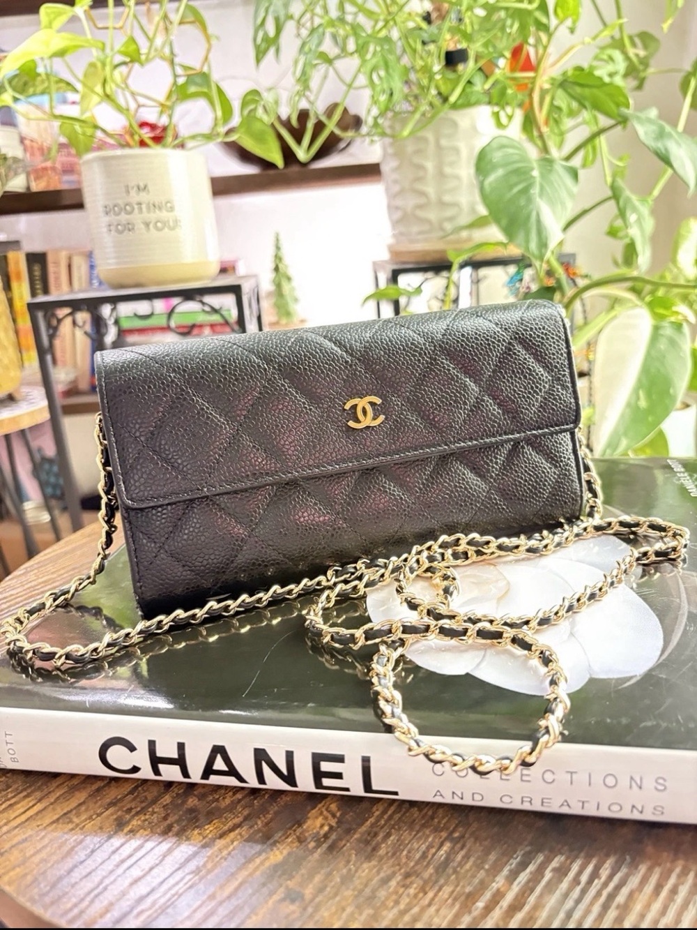 CHANEL Black Quilted Leather Wallet